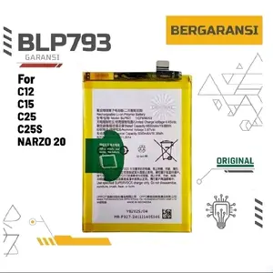 Baterai Batre Untuk Realme C11 / C12 / C15 / C25 / C25S Batrai Narzo 20 / Narzo 20A / Narzo 30A / Narzo 50A / BLP793 Original Battery