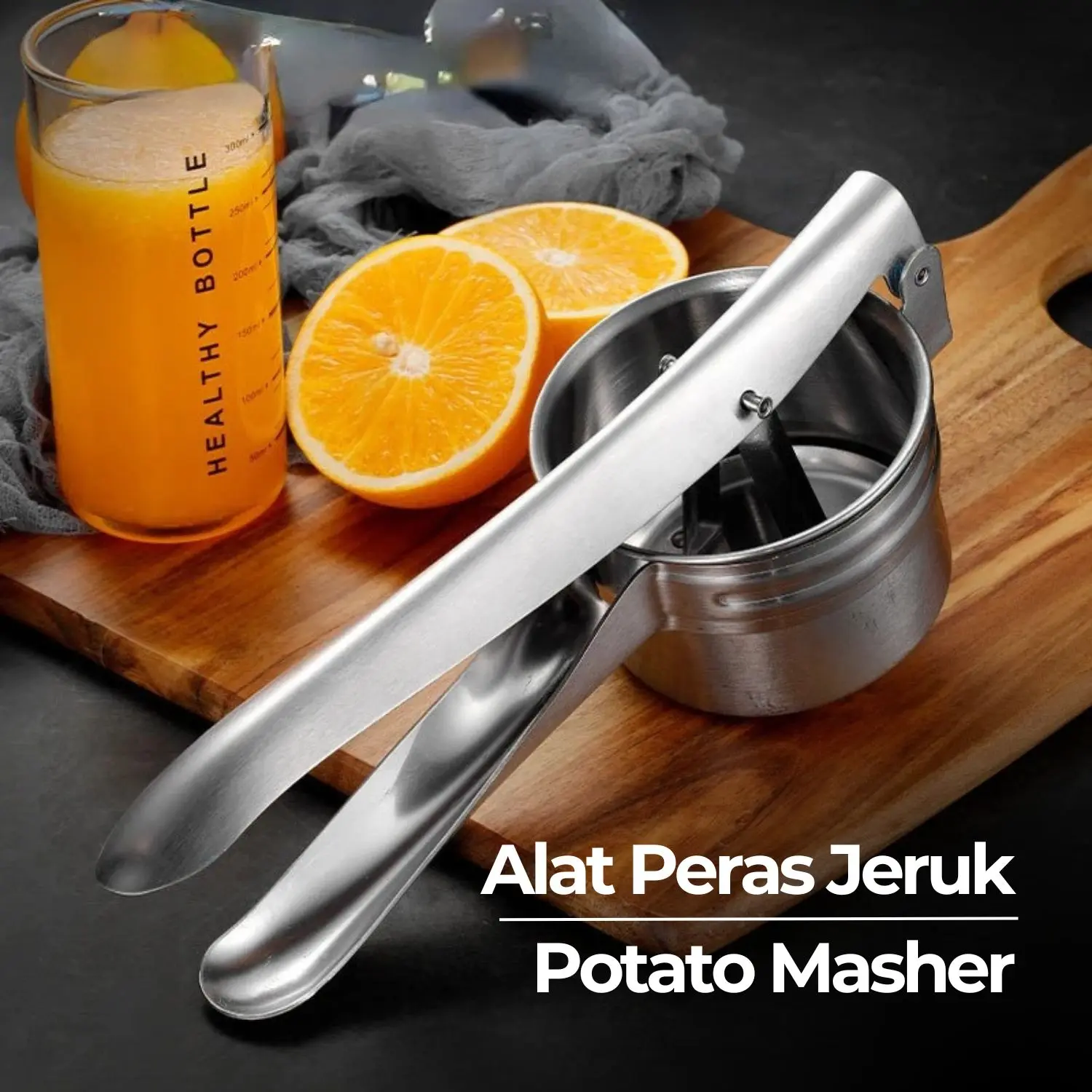Mutiara Mall - Alat Peras Kentang | Potato Masher Stainless | Penghalus Sayuran Manual