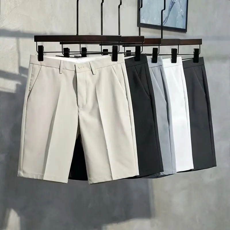 Summer Casual Shorts Men's Korean-Style Slim Fit Suit Pants Thin Cropped Pants Straight Loose Suit Pants