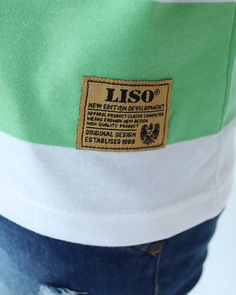 Product Introduction of liso wear - Kaos Kerah Pria - Atasan Baju Kaos Polo Distro Stripe Balok Lengan Pendek 1