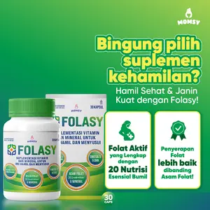 FOLASY [FOLAT AKTIF] [FREE ONGKIR}Lengkap Dengan 20 Nutrisi Esensial Bumil Kalsium, Magnesium, DHA, Omega 3, Vitamin A-K