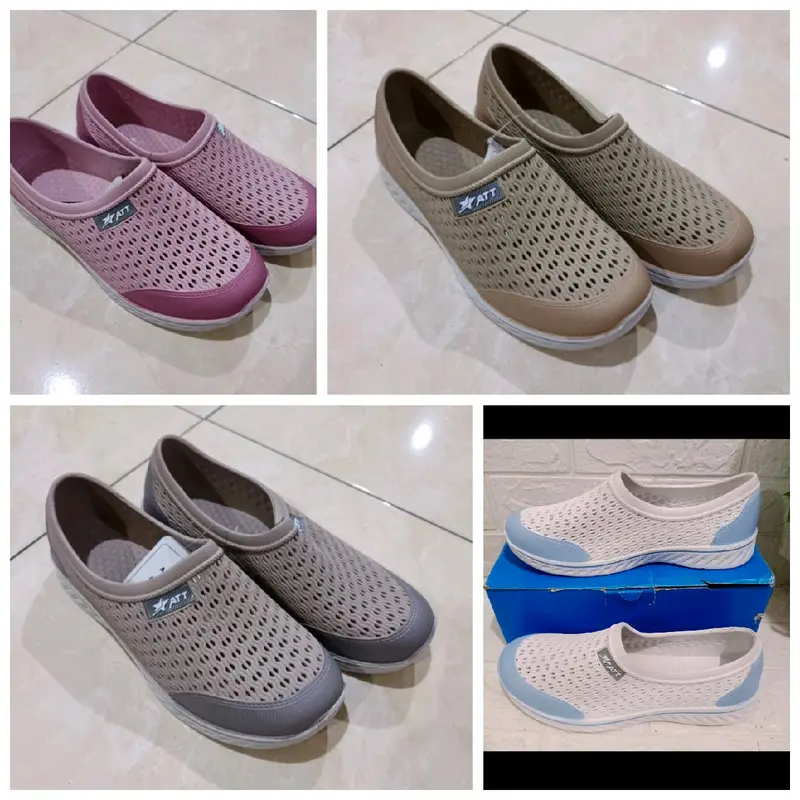 Sepatu ATT MFS 160, sepatu Karet Wanita, sepatu jaring, putih kombinasi 0