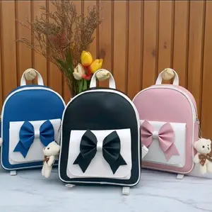 Ransel Zeva free gantungan boneka tas ransel wanita trendy kekinian Korea style pita  Wanita