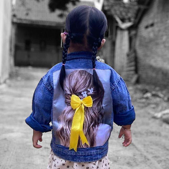 JAKET JEANS ANAK MOTIF PITA USIA 1-10 TAHUN Anak-Anak Perempuan Fashion 1