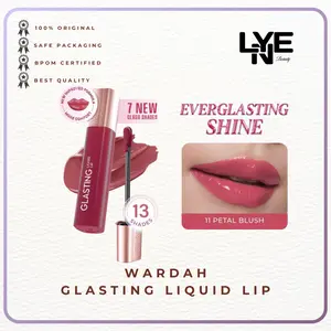 Wardah Glasting Liquid Lip - Hi-Pigmented Glass Color, Ringan, Tidak Lengket, Transferproof Bibir Gloss Lipstick Wanita Glaze Waterproof