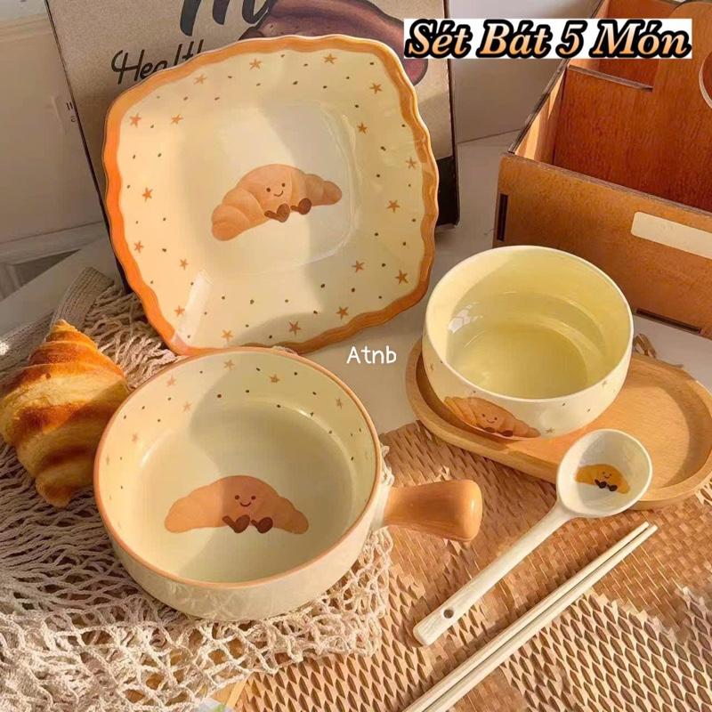 Set Bát Đĩa Sứ Hoạ Tiết Bánh Ngọt