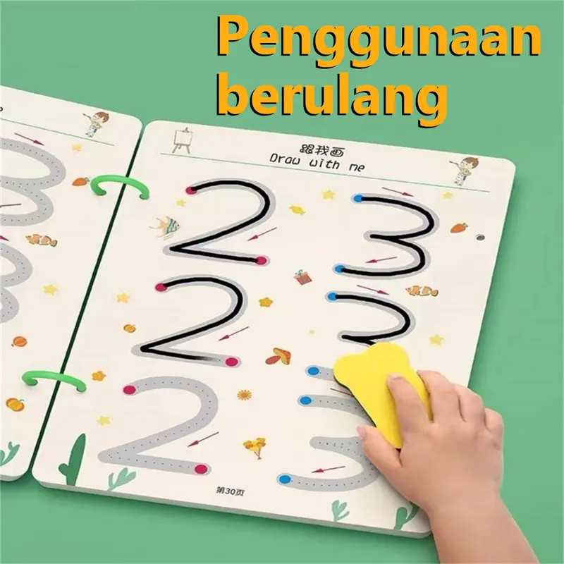 Magical Tracing Workbook ReusableDot To Dot Wipe And Clean Book Dapat Dihapus Mainan Edukasi Menggambar Latihan Menulis Titik Ke Titik Berpikir Reusable Magic Workbook Buku Edukasi Anak Belajar Activity Book 2