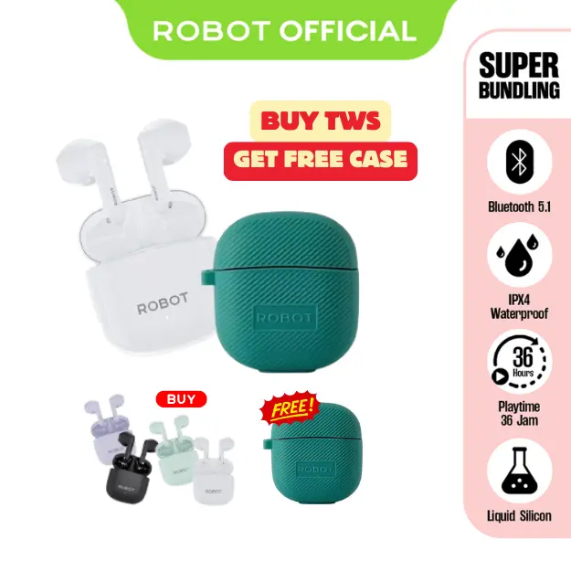 BUNDLING TWS CASE TWS T60 Earbuds Headset Earphone Bluetooth