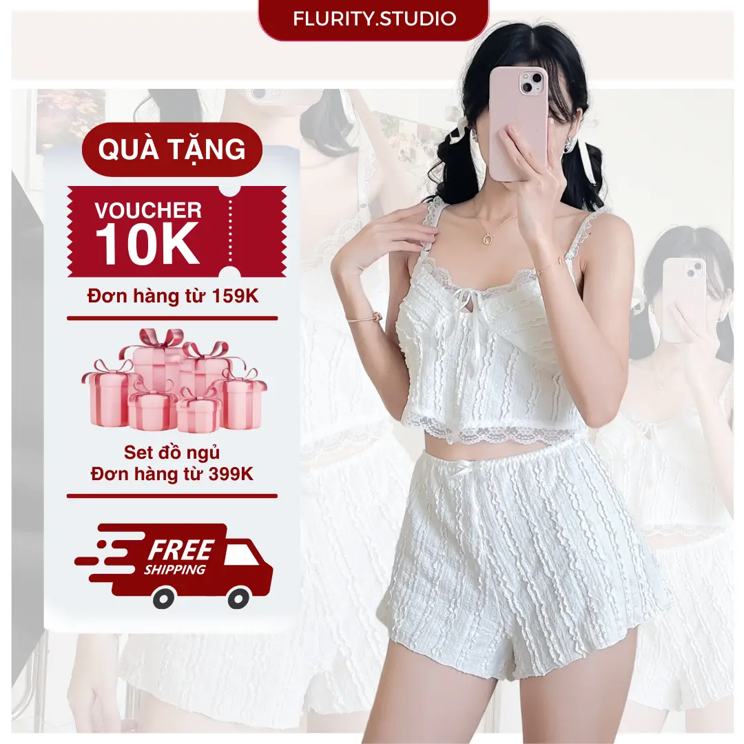 Set Đồ Ngủ Ngắn Mặc Nhà Thun Hai Sọc Co Giãn Nhẹ Chất Mềm Mịn Xinh Thoải Mái Flurity FLURITY - HELEN BNSEHD393