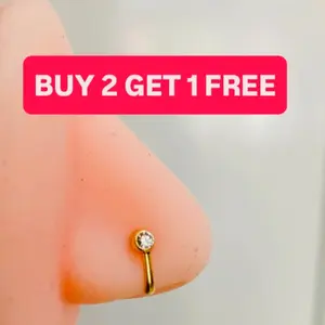 Buy 2 Get 1 Free Pin Hidung Jepit (A) Anting Hidung Jepit Tanpa Tindik Warna Gold