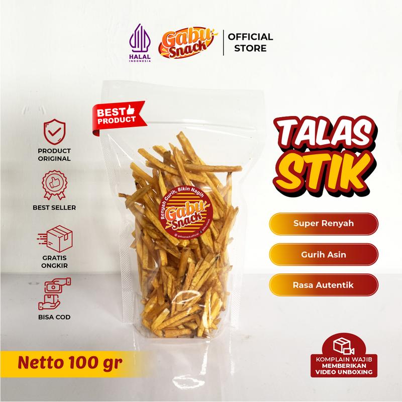 Talas Stik 100 gr Kemasan Pouch - Snack Asin Gurih 0