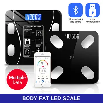 Body Fat Scale Smart Household Weighing Scale LED Digital Weight Measuring Balance Bluetooth APP weighing  scale