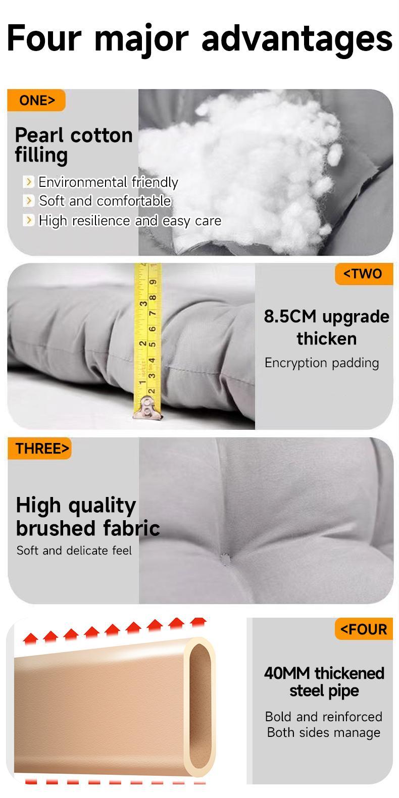 Product Introduction of 【SG Local Seller】Upgrade 200cm Foldable Single Sofa Bed With Mattress Folding Lazy Sleeping Army Chair Portable Camping/Office/Home/Living Room Recliner Lounge Chair Bed 54