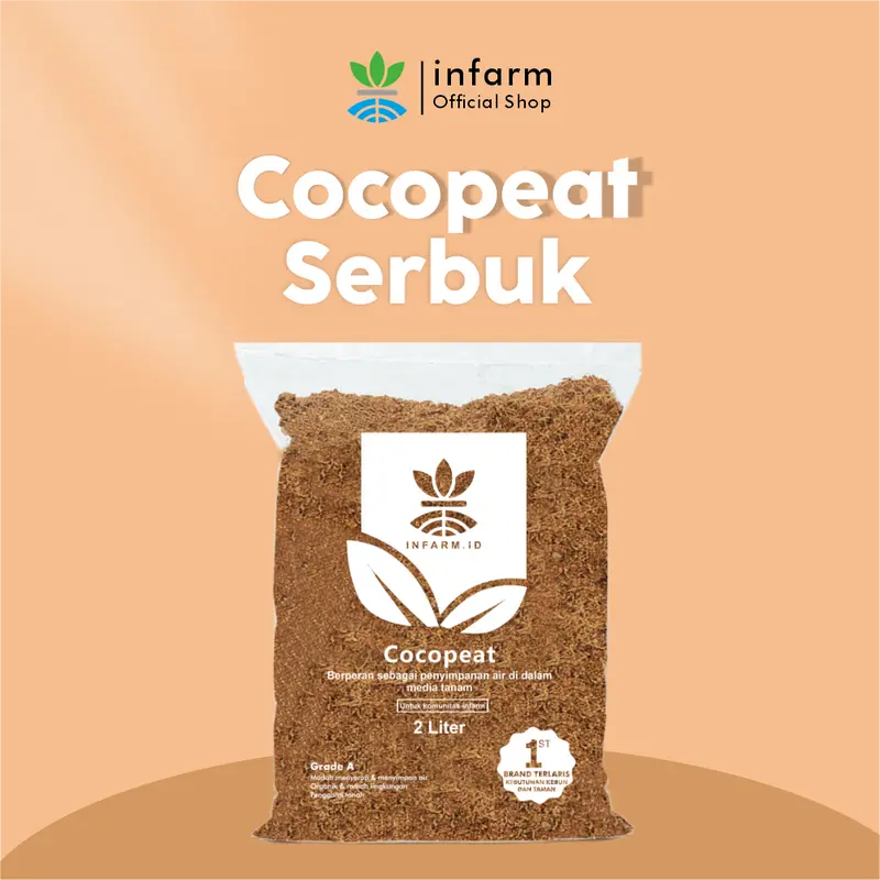 Cocopeat Serbuk Kelapa Media Tanam  2 liter Infarm Media Tanaman Tanah 2