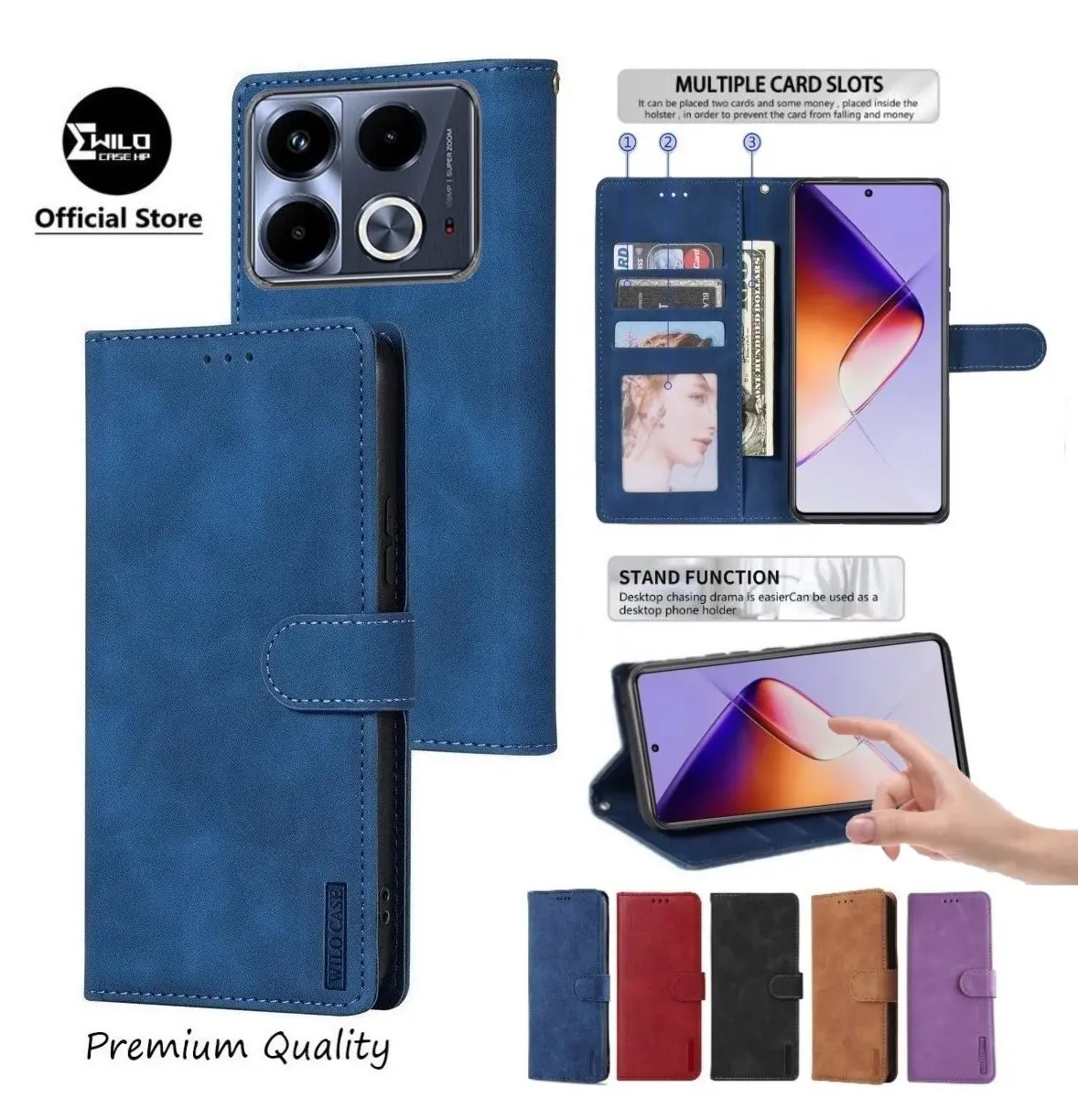 FLIP CASE INFINIX NOTE 40 | NOTE 40S | NOTE 40 5G | NOTE 40 PRO 4G | NOTE 40 PRO 5G | NOTE 40 PRO+ FLIP LEATHER CASE PREMIUM/CASE HP DOMPET Cover Ponsel