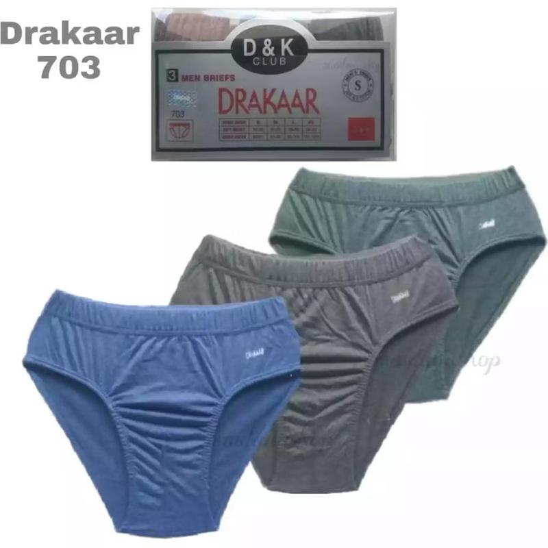Celana Dalam Pria Drakaar 703 Bahan Katun Super Lembut Karet Anti Gatal  Cowok Segi tiga CD Pria [1 Box isi 3 Pcs] Nyaman Dewasa 0
