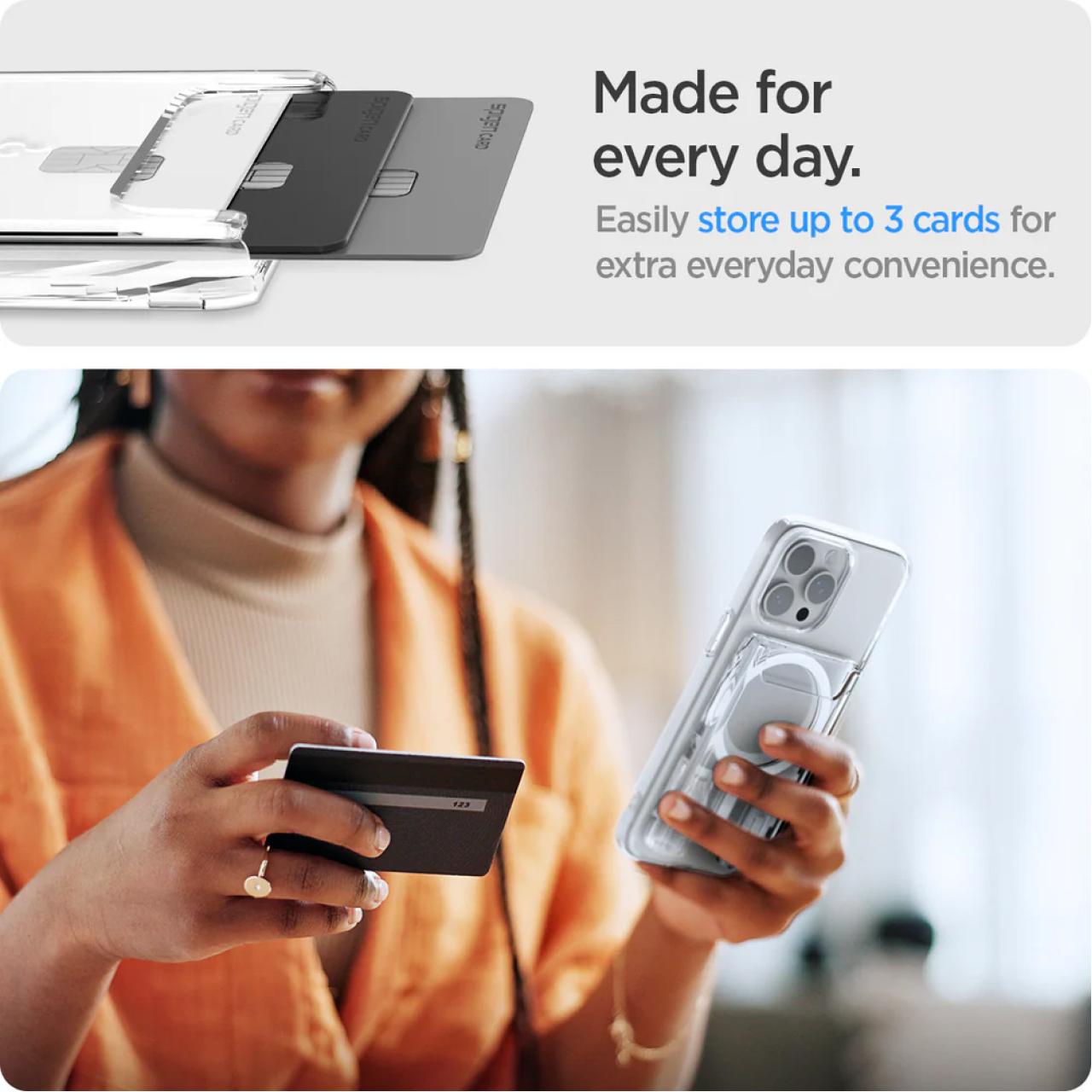 SPIGEN Card Holder Stand Magnetic iPhone 17 16 15 14 13 12 Classic LS Zero One Magsafe Dompet Wallet Kartu Kulit