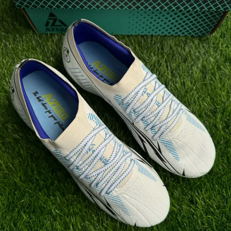 AZERO - Sepatu Bola Excelon Putih Biru Outsole KDH Size 39-43 Sepatu Bola Dewasa sepatu bola lapangan 3