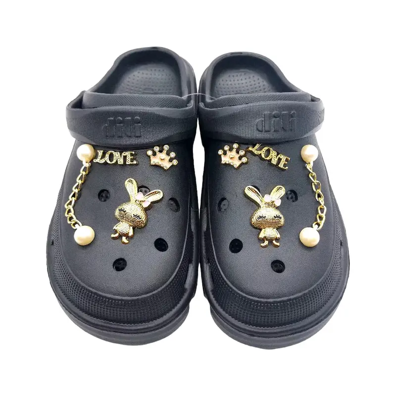 Dilivi 805 sandal baim fuji & wedges wanita dewasa jibitz rabbit tali belakang model kekinian Wanita 2