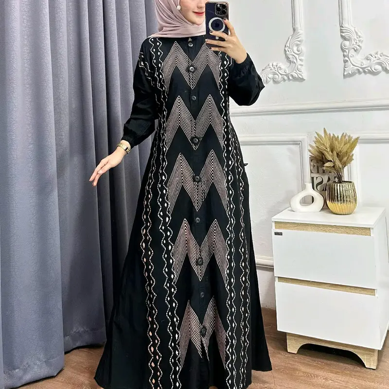 gamis rayon twill motif kekinian / busui friendly 0