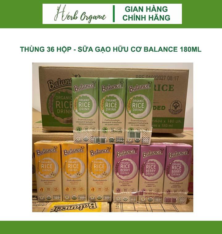 THÙNG 36 HỘP - SỮA GẠO HỮU CƠ 4CARE BALANCE 180ML