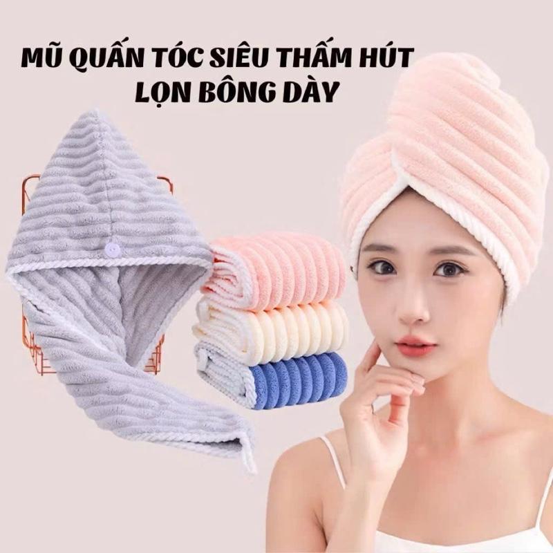 Khăn Quấn Ủ Tóc,Khăn Trùm Đầu Lau Khô Siêu Tốc - Mũ Quấn Tóc Siêu Thấm Hút…