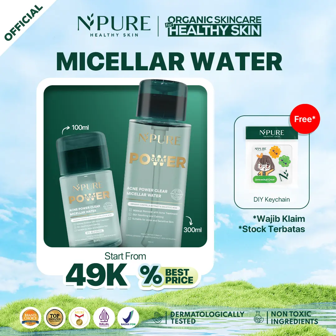 【FREE DIY Keychain】NPURE Acne Power Clear Micellar Water 300ml /Pembersih Wajah / pembersih makeup / npuremicellarwater / npurepowerclear / powerclear / Memudarkan / Membersihkan / Cleanser