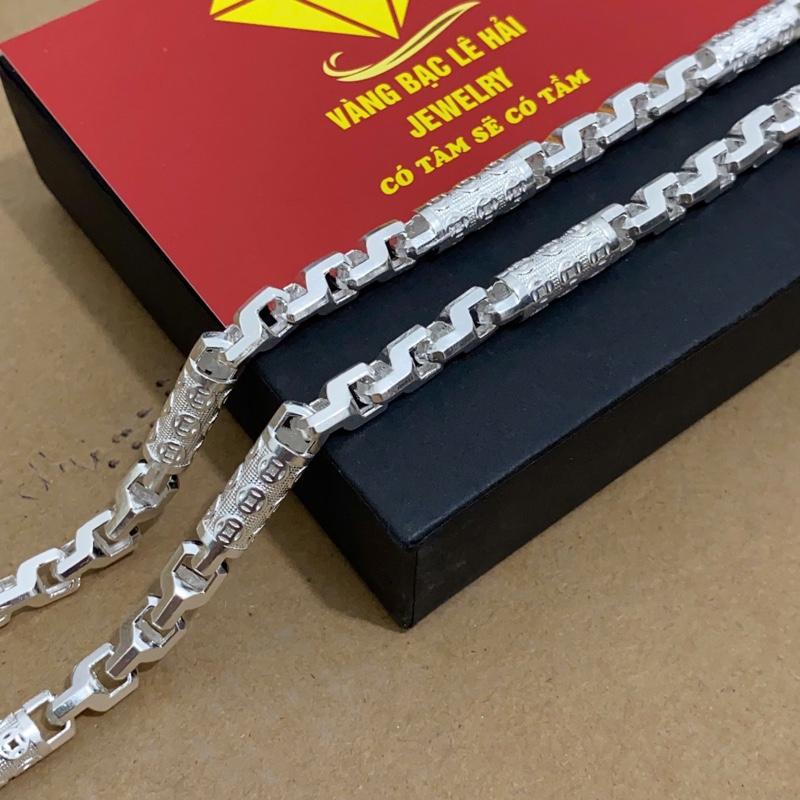  Dây chuyền bạc ta dây ống đốt trúc kiểu kim tiền vàng bạc lê hải 