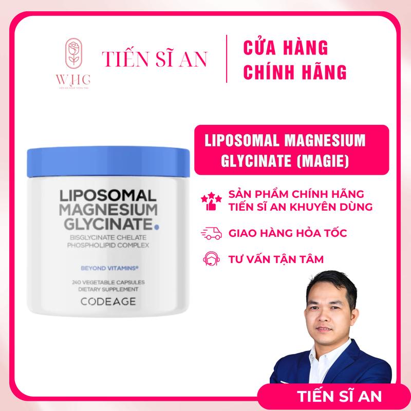 Viên uống Liposomal Magnesium Codeage - Bổ sung Magie hỗ trợ giảm căng thẳng, cải thiện giấc ngủ, tăng cường sức khỏe cơ xương (hộp 240 viên dùng được 4-8 tháng)
