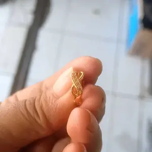 Anting Jepit Angka Delapan Permata Ala Korea Perhiasan Lapis Emas terbaruu Wanita