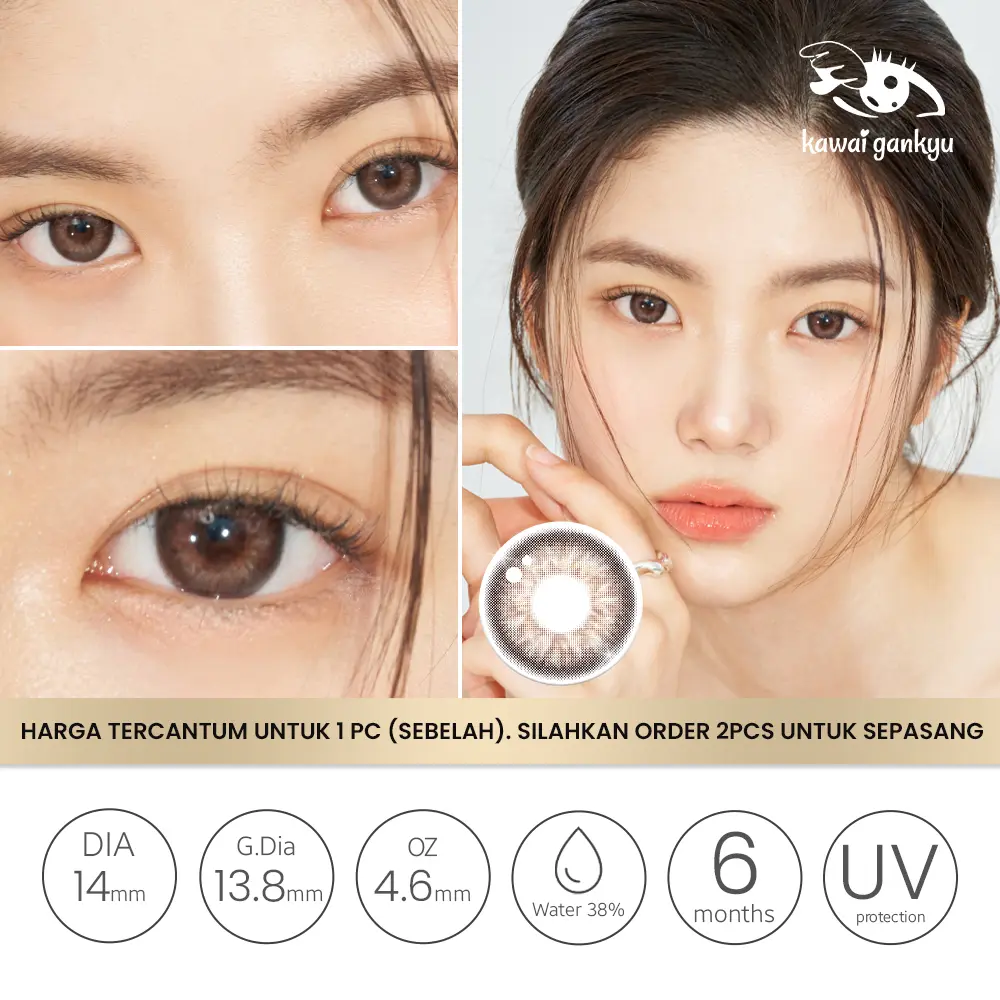 Kawai Gankyu SoftLens - Voxie Miranda Brown (1botol/SETENGAH PASANG) Contact Lens