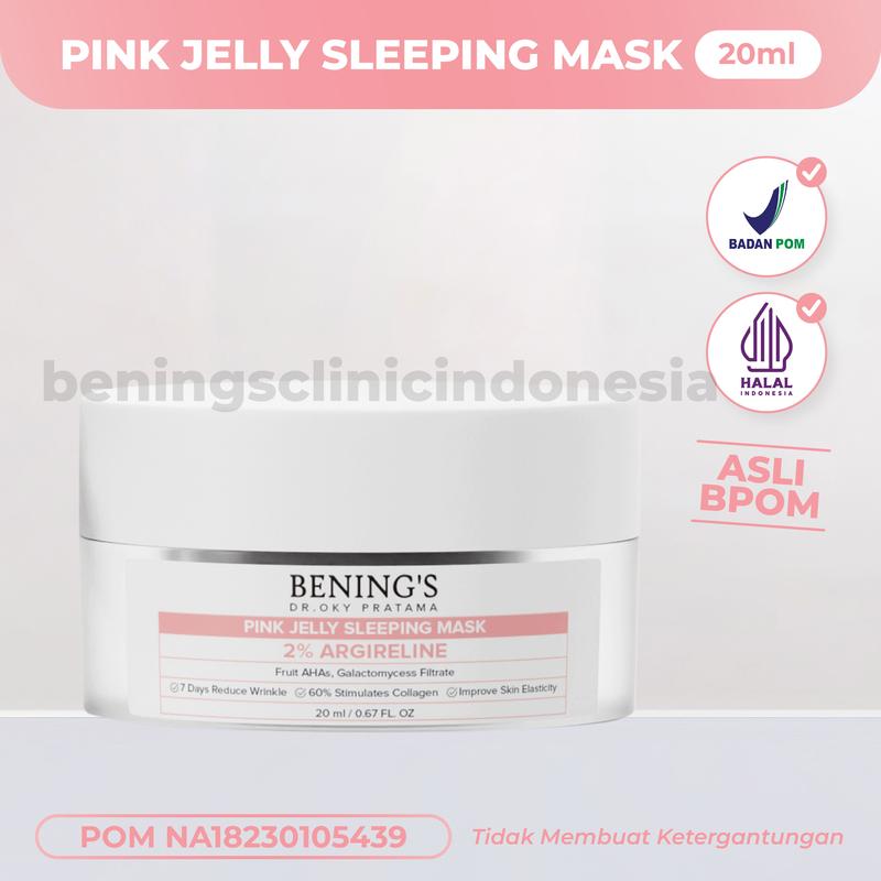 Bening's Pink Jelly Sleeping Mask 2% Argireline - Masker Wajah & Anti Kusam 1