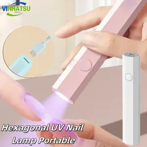 [Vinnatsu]Lampu Kuku Portabel Hexagonal UV Nail Lamp Portable Uv Led Nail Portable Mini Hexagonal UV Nail Lamp Portable Merah Kutek