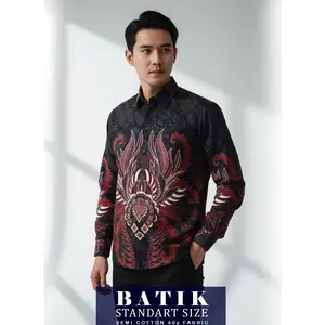Kemeja Batik Lengan Panjang Ukuran Standar Bahan Katun 40s Cocok Untuk Kantor Pesta Dan Acara Formal Lainnya Kemeja Batik Terbuat Dengan Bahan Adem Dan Nyerap Keringat