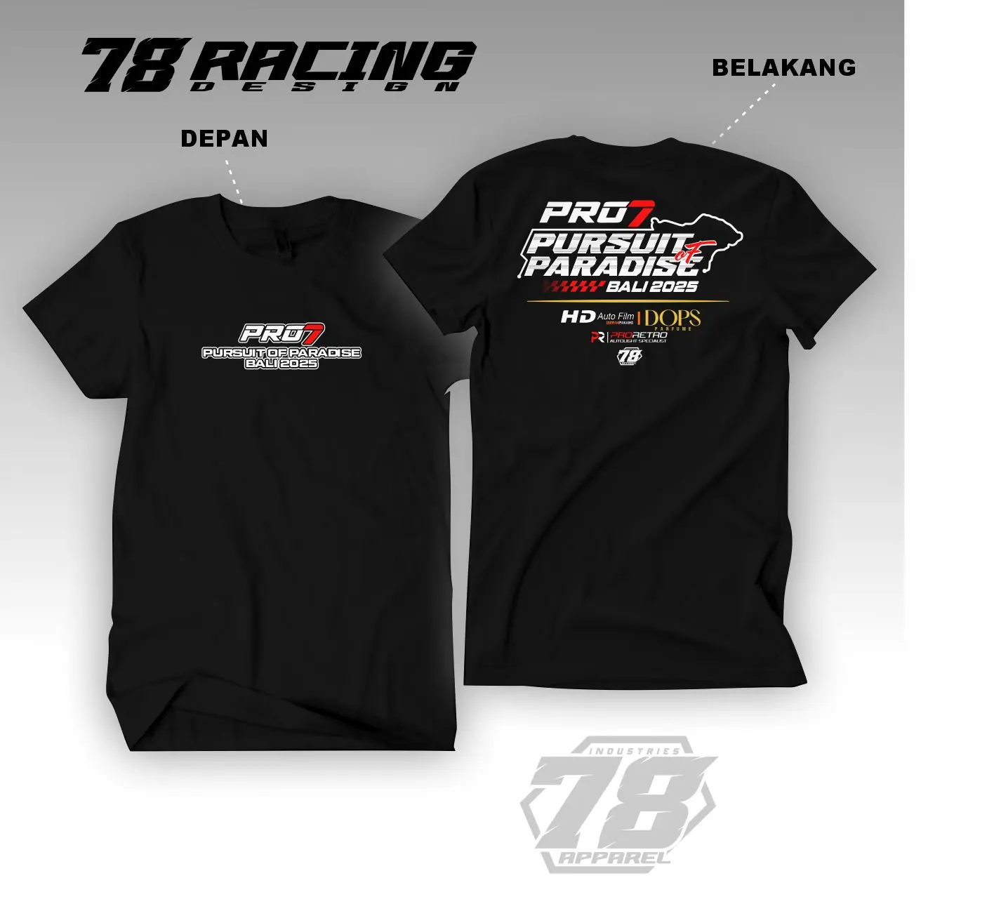 Baju Kaos Pro 7 Pursuit Paradise of Bali 2025 katun Combed berkualitas tinggi bahan adem Pro7 Pursuit Paradise of Bali 2025