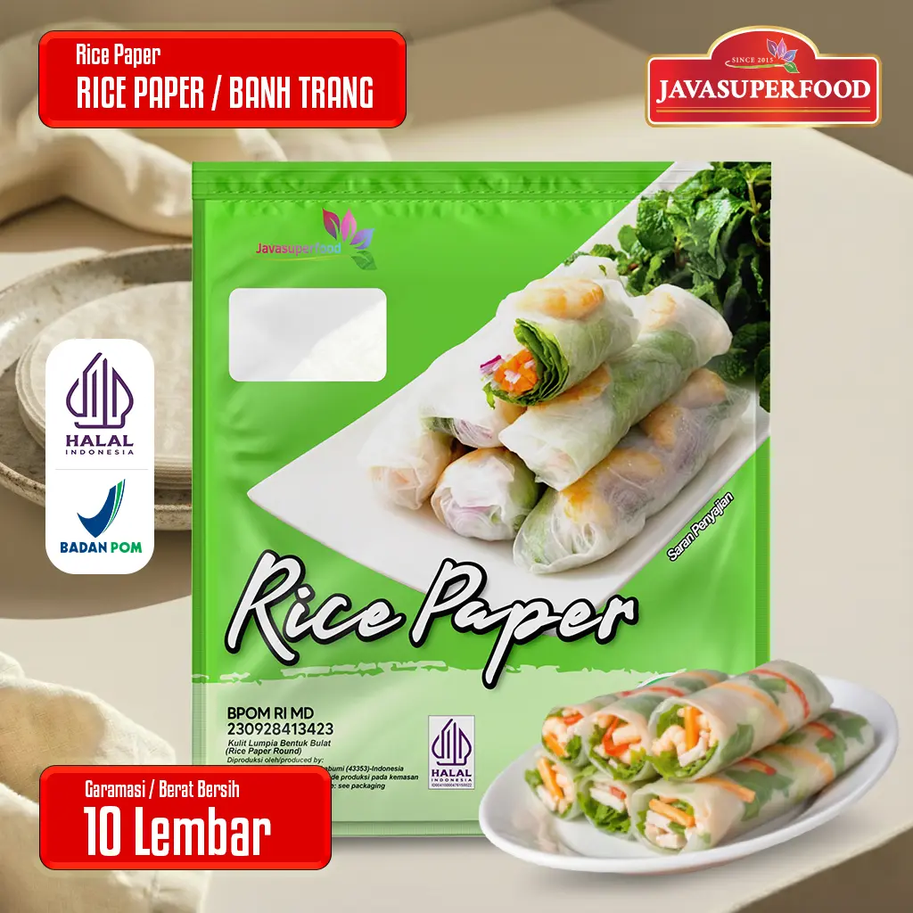[Halal] Rice Paper 10 lembar / Banh Trang High Quality Rice Paper 22cm / Kulit Lumpia Vietnam Rice Paper / rice roll spring roll