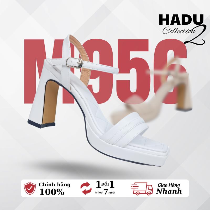 Giày Cao Gót Sandal gót bầu 9p sườn kép quai ngan ARES HADU M956 - BH 12 tháng Shoes DéP Nữ