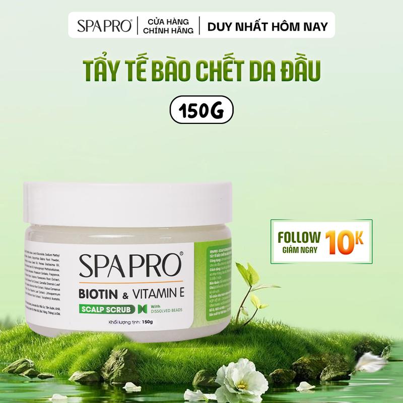 Tẩy Tế Bào Chết Da Đầu 150G Vitamin E & Biotin SPAPRO Sạch Da Đầu Phồng Tóc