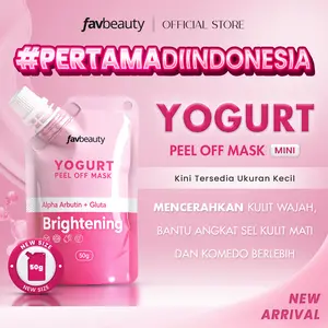 [NEW LAUNCHING] Fav Beauty Yogurt Peel Off Mask Mini 50 gr - Brightening With Alpha Arbutin + Gluta | Masker Wajah Mencerahkan Exfoliasi Muka SkinCare Pemutih Pencerah Wajah