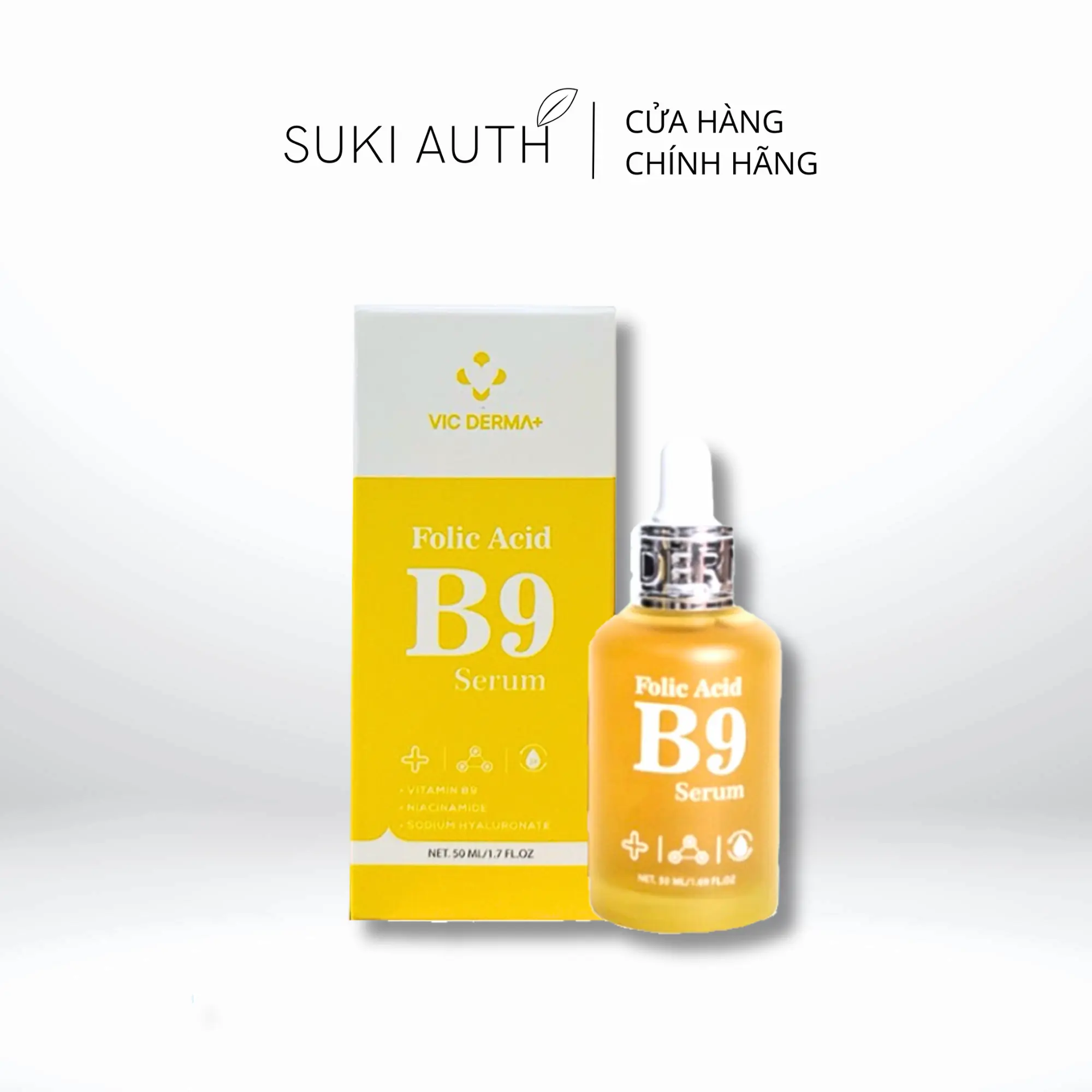 [Chính Hãng] Serum B9 Vic Derma Folic Acid Phục Hồi Trẻ Hóa Vicderma, Căng bóng da (50ml)