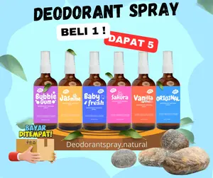 [PAKET HEMAT] Beli 1 Dapat 5 Natural Deodorant Tawas Spray 60ml Atasi Bau Badan & Mencerahkan Ketiak - deodorant spray deo spray alami
