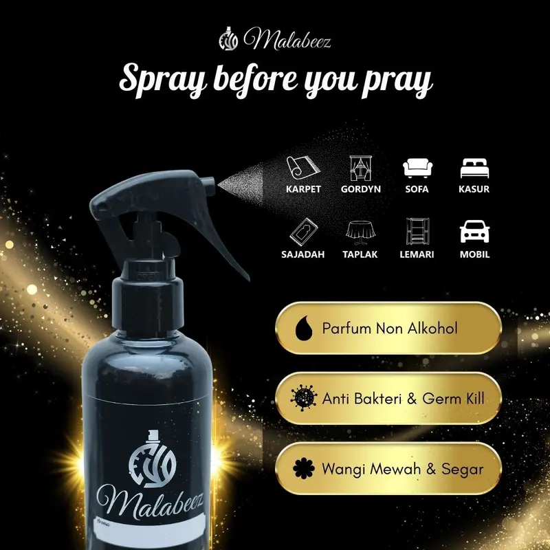 Malabeez Parfum Baju Gamis Karpet Sejadah Sarung Wangi Masjidil Harom Nabawi oleh-oleh Umroh Haji Pengharum 0