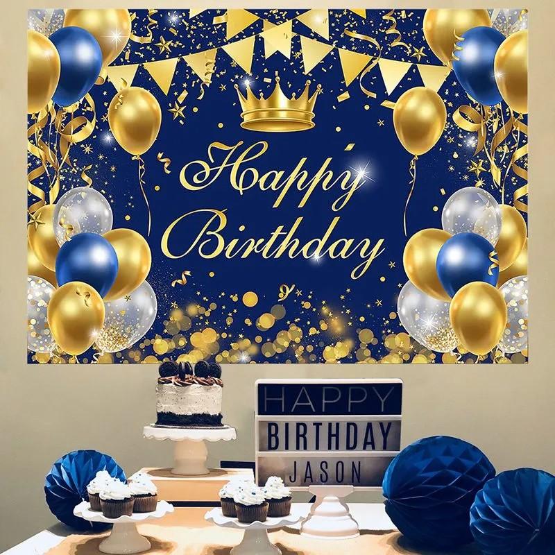 Product Introduction of Large Happy Birthday Banner Backdrop Birthday Background Cloth Birthday Party Room Wall Decoration 7