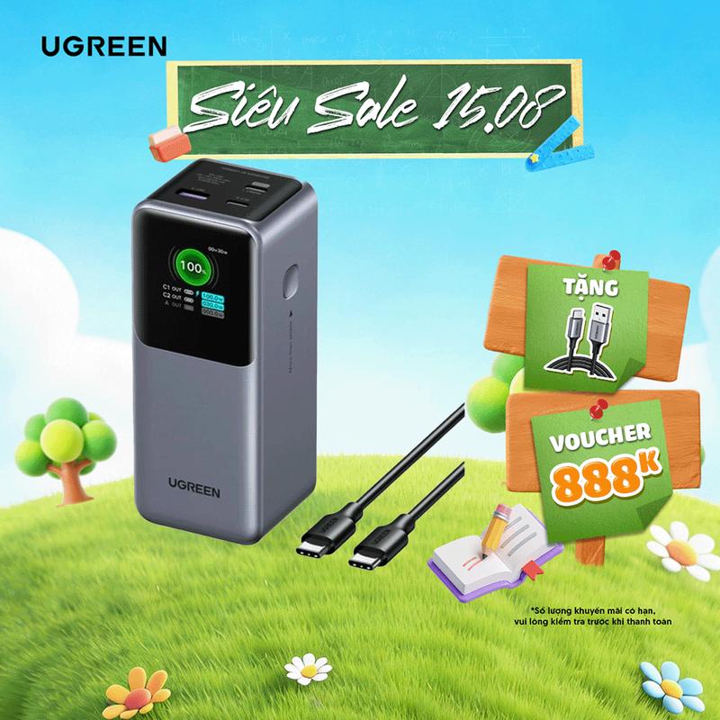 Pin sạc dự phòng Ugreen Nexode 25000mAh-200w/20000mAh-130w/12000mAh-100w | Hỗ trợ sạc siêu nhanh | Màn LED | Chính hãng - BH 18 tháng 1 đỏi 1