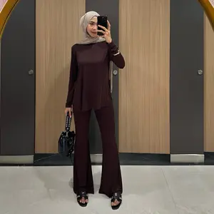 DVI CHOT  - OBELIA SET Setelan Wanita BAHAN KAOS RAYON baju dan celana Oneset Lengan Panjang Pants Baju Set Celana Highwaist Atasan
