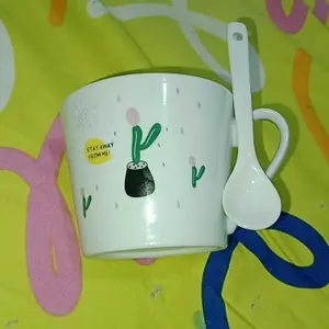 Mug Gelas Kopi Keramik Hampers Souvenir Cangkir Dengan Sendok