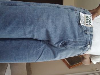 Product Review of New Biru muda kulot longgar high waist celana jeans panjang wanita（GOOD LUCK）（realpict） from J** 1