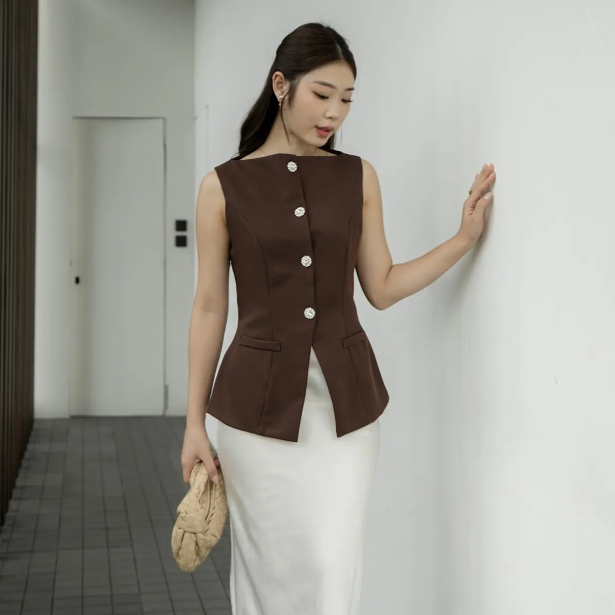 [Tavia] Madeline Vest / Vest Wanita / Rompi Wanita / Atasan Wanita / Blouse Wanita