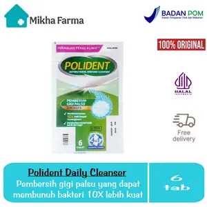 Polident Daily Cleanser | Strip 6 Tablet - Pembersih Gigi Palsu