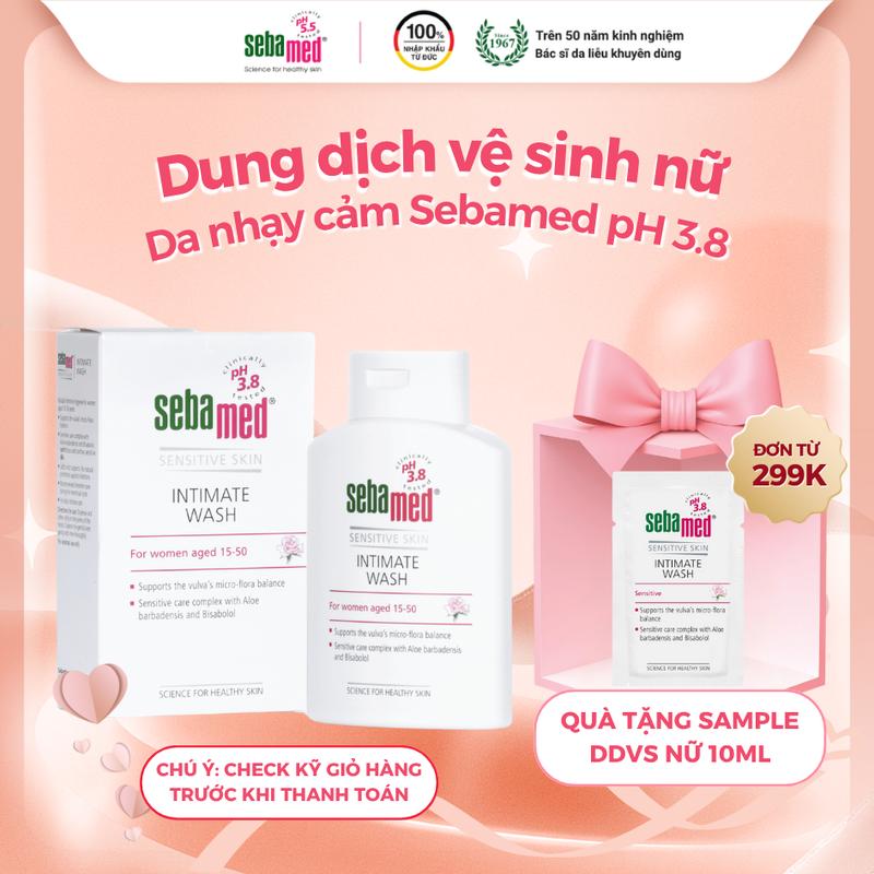 [NHẬP KHẨU ĐỨC] Dung dịch vệ sinh phụ nữ cho da nhạy cảm Sebamed Feminine Intimate Wash pH3.8 không chứa cồn Women